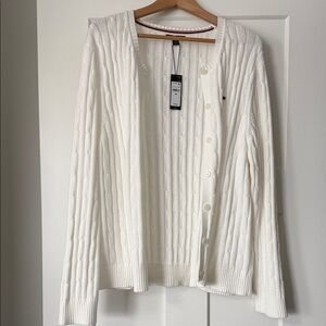 Tommy Hilfiger Cream Cable Knit Cardigan NWT